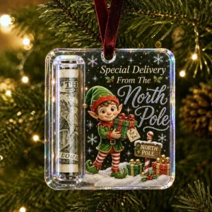 Christmas Acrylic & Wooden Cash Holder Tree Ornament