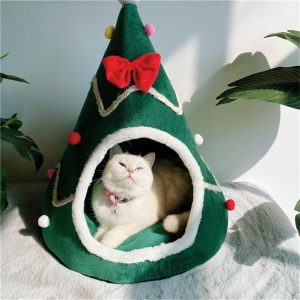 Christmas Tree Cat Bed for Indoor Cats