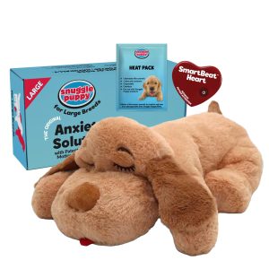 Snuggle Puppy Heartbeat Calming Toy for Medium Dogs 25-70 lbs, Biscuit Comfort Toy with Heat Pack for Crate Training & New Puppy Sleep
