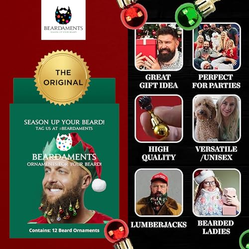 Beard Ornaments for Men Colorful Christmas Baubles - Easy-Attach Funny Christmas Ornaments for Cosplay and Holiday Parties - 12pc - Image 4