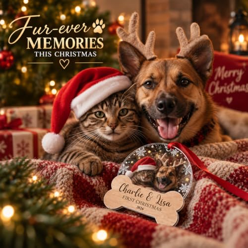 Personalized Pet Photo First Christmas Acrylic Ornament 2026, Custom 2D Puppy & Cat 1st Xmas Keepsake, Fur Baby Christmas Tree Decor for Pet Owners - Image 4