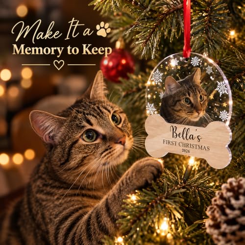Personalized Pet Photo First Christmas Acrylic Ornament 2026, Custom 2D Puppy & Cat 1st Xmas Keepsake, Fur Baby Christmas Tree Decor for Pet Owners - Image 5