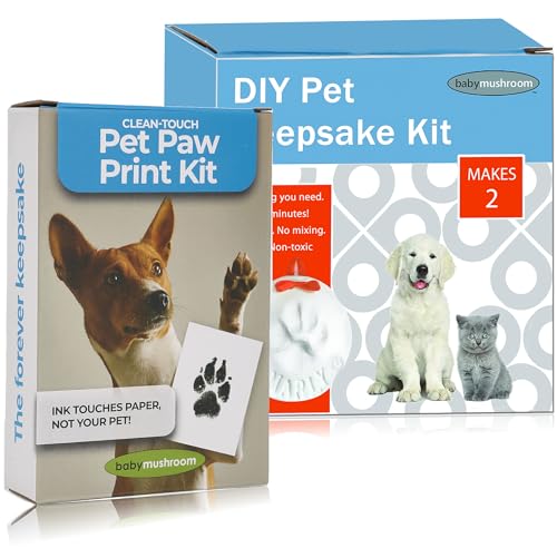 Ultimate Pawprint Keepsake Kit, Makes 2 Paw Print Christmas Ornaments, Air Dry Non-Toxic Clay Kit with Personalization Tool & Display Stands for Dogs Cats Pets - Image 6