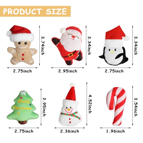 FOIMAS 6Pcs Christmas Catnip Toys, Plush Santa Snowman Tree Interactive Chew Toys for Indoor Cats & Kittens - Image 4